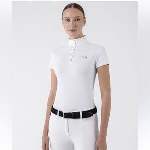 Equiline Women's Equestrian Competition Polo Show Shirt Allie White Size Large